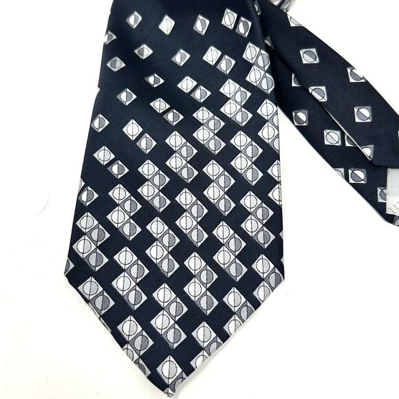 Christian Dior Cravates Silk Tie Black Gray - Picture 2 of 4